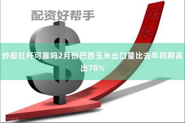 炒股杠杆可靠吗2月份巴西玉米出口量比去年同期高出78%